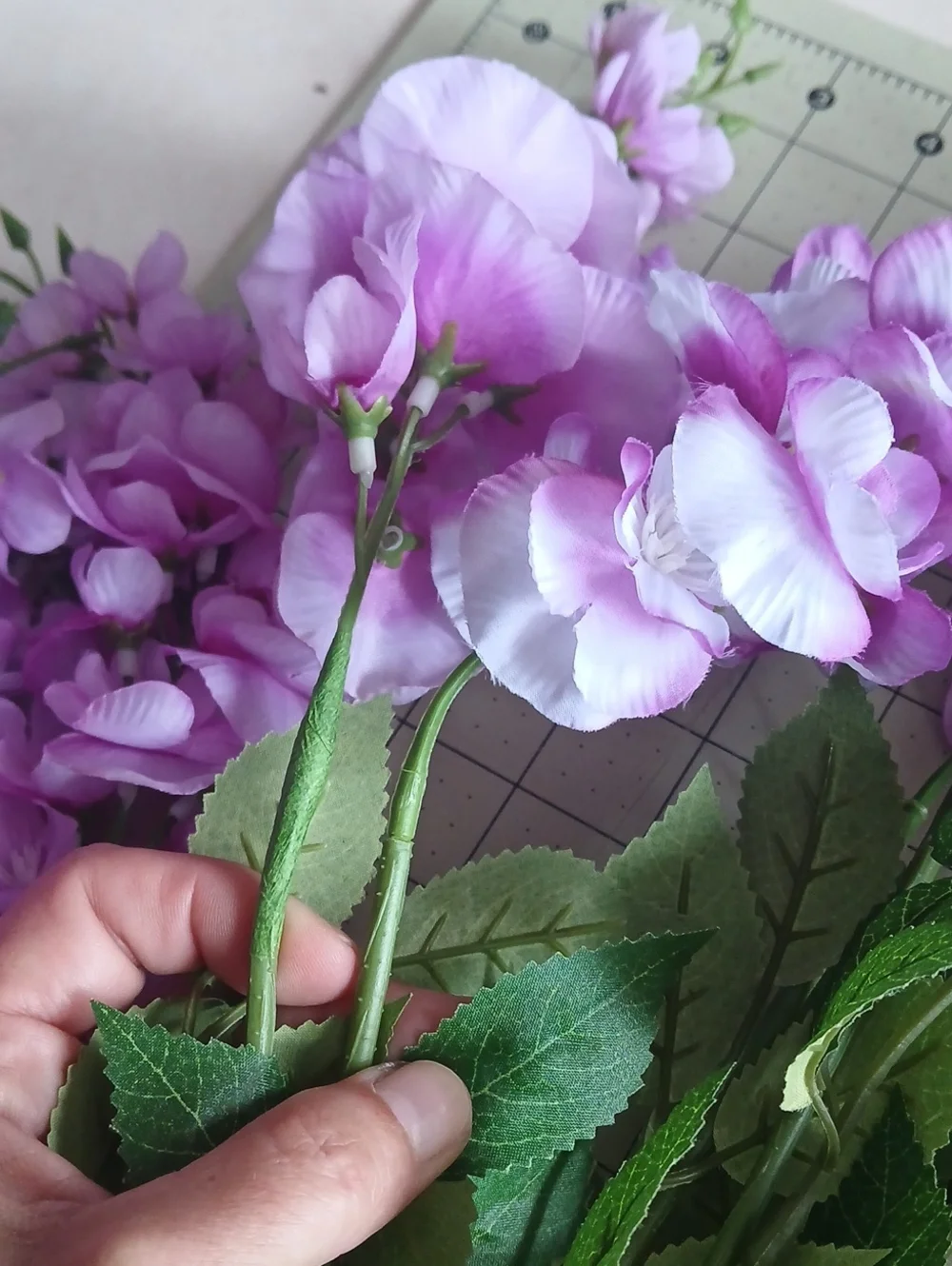 Purple Wisteria Bouquets - Set Of 4